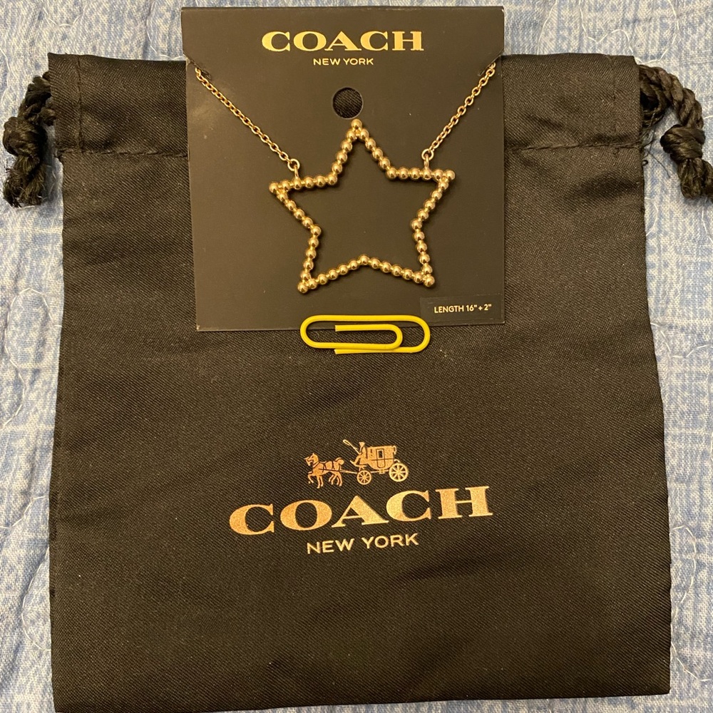 BNWP Coach oversized star necklace